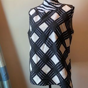 Talbots black and white 100% silk size 14